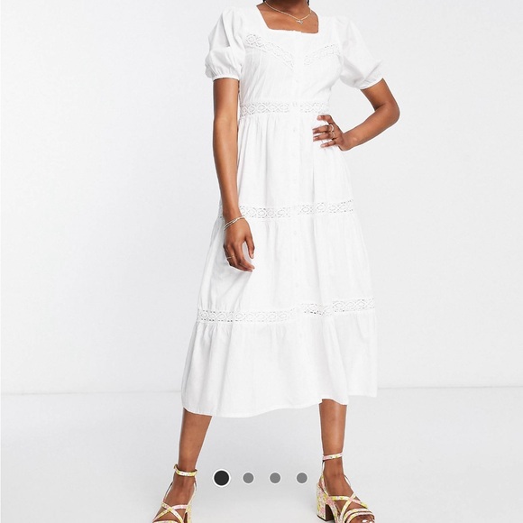 White midi cotton dress - Picture 1 of 7